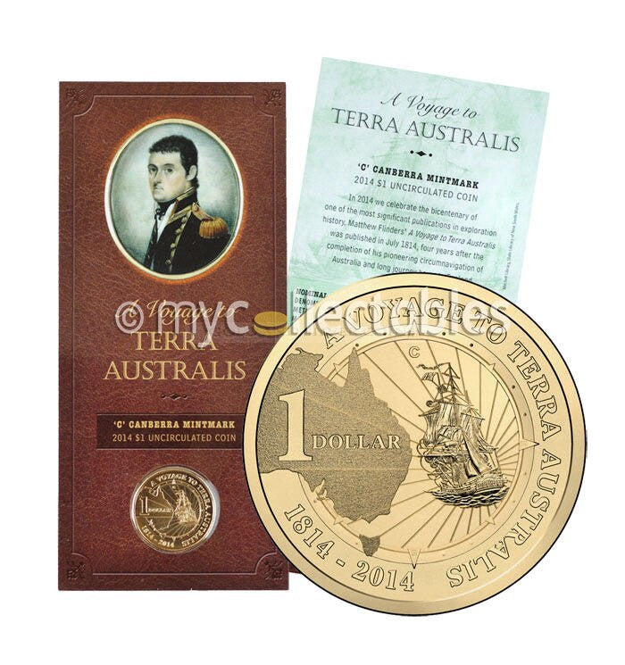 2014 $1 'C' Mintmark Uncirculated Coin - A Voyage To Terra Australis ...