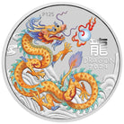 Perth Mint 2024 Year of the Dragon 1 oz Silver Golden ANA BU Coin in Card