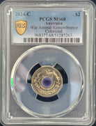 Royal Australian Mint 2024 $2 C Mintmark PCGS War Animal Remembrance Colorized MS68