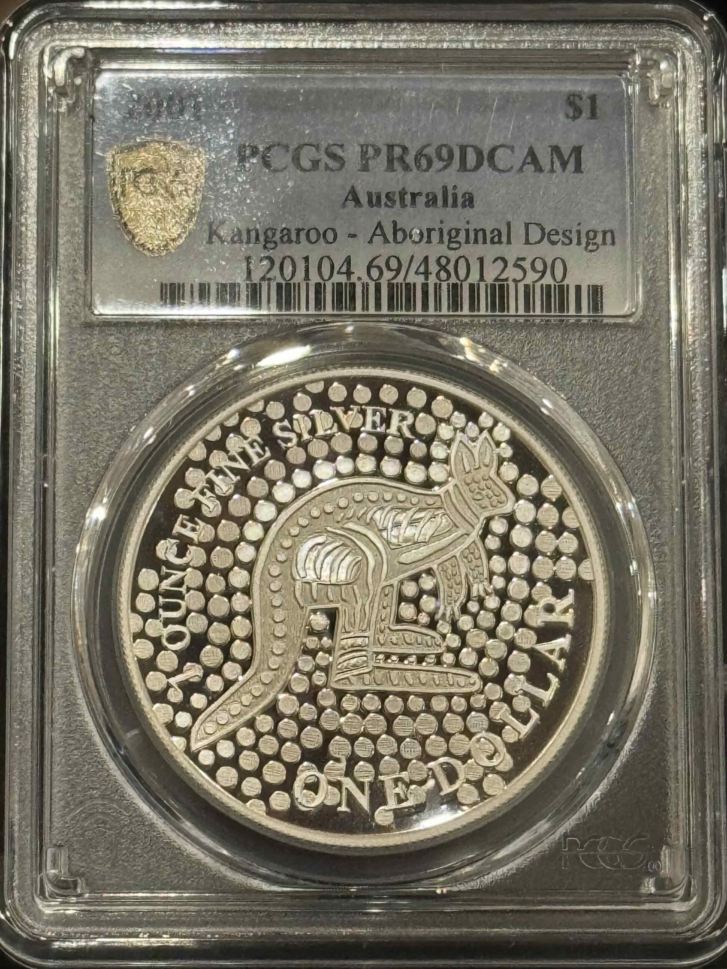 Royal Australian Mint 2001 Kangaroo Aboriginal Design Proof Coin PCGS PR69DCAM