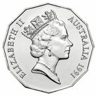 Royal Australian Mint 25th Anniversary of Decimal Currency 1991 50C UNC Coin