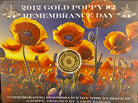 2012 Gold Poppy $2 Remembrance Day Coin in Card