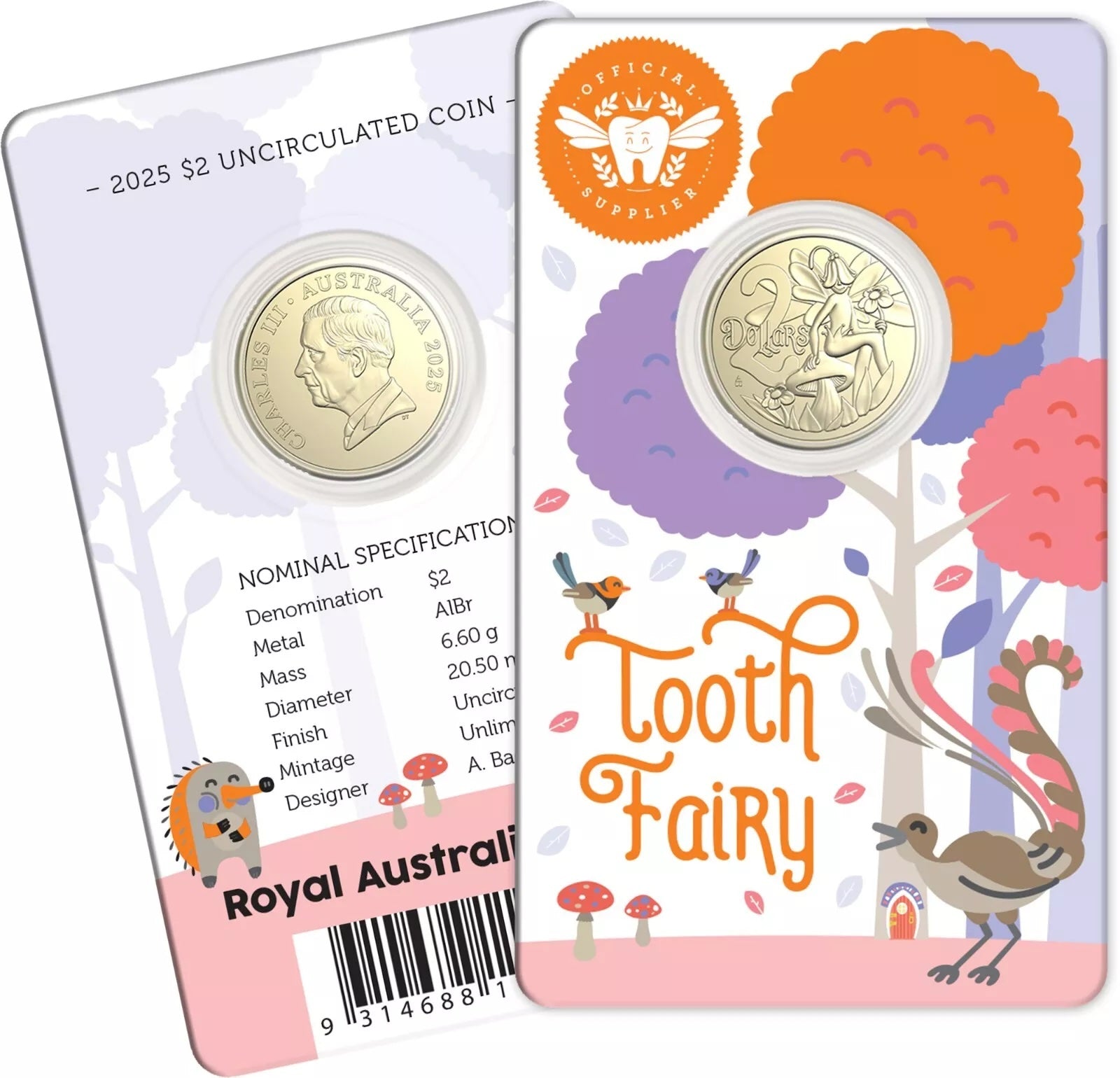 Royal Australian Mint Tooth Fairy 2025 $2 UNC Coin