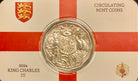 2024 King Charles Effigy 50c UNC Coin in Card