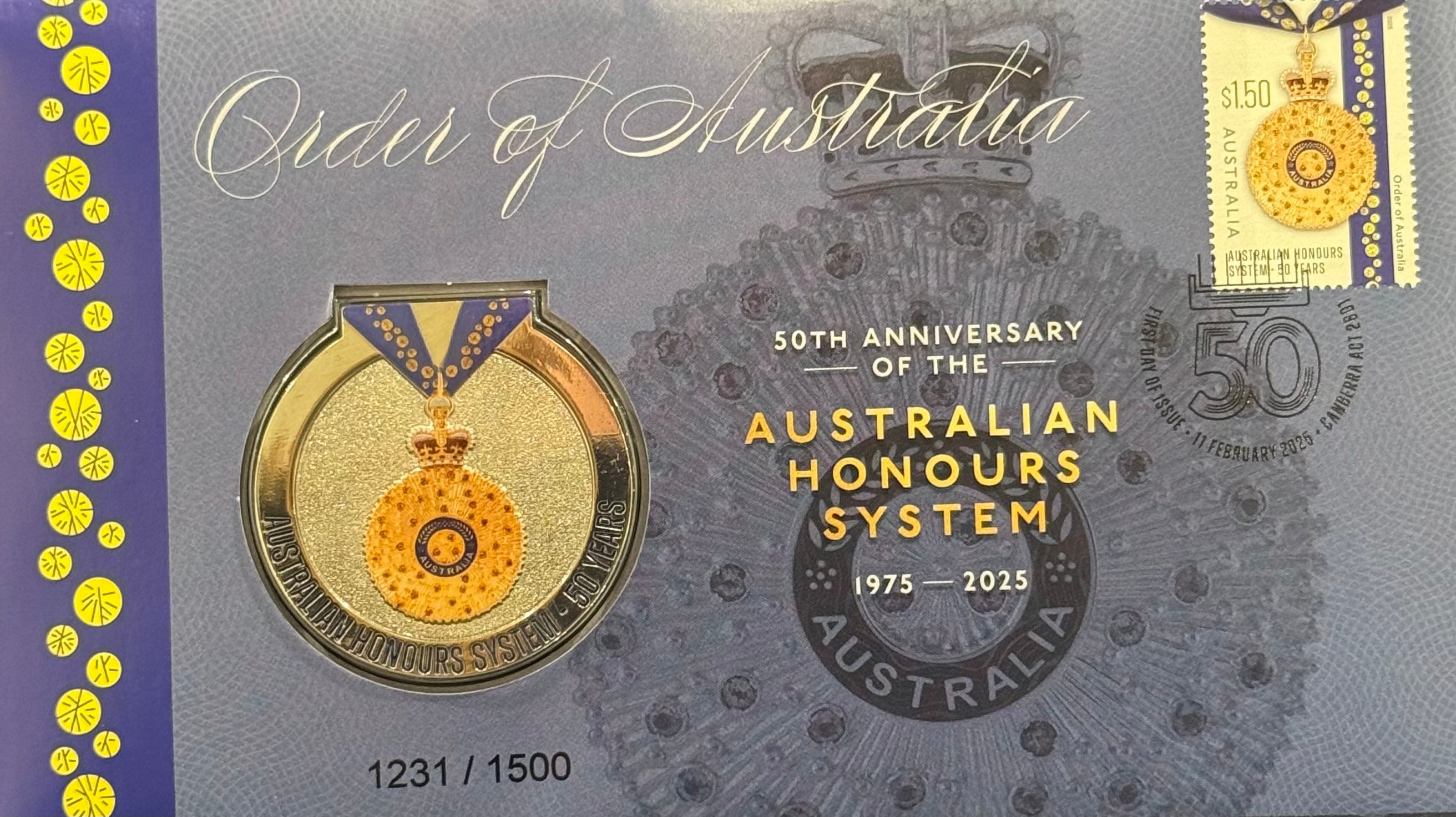 50th Australian Honours System Order of Australia Medallion PNC