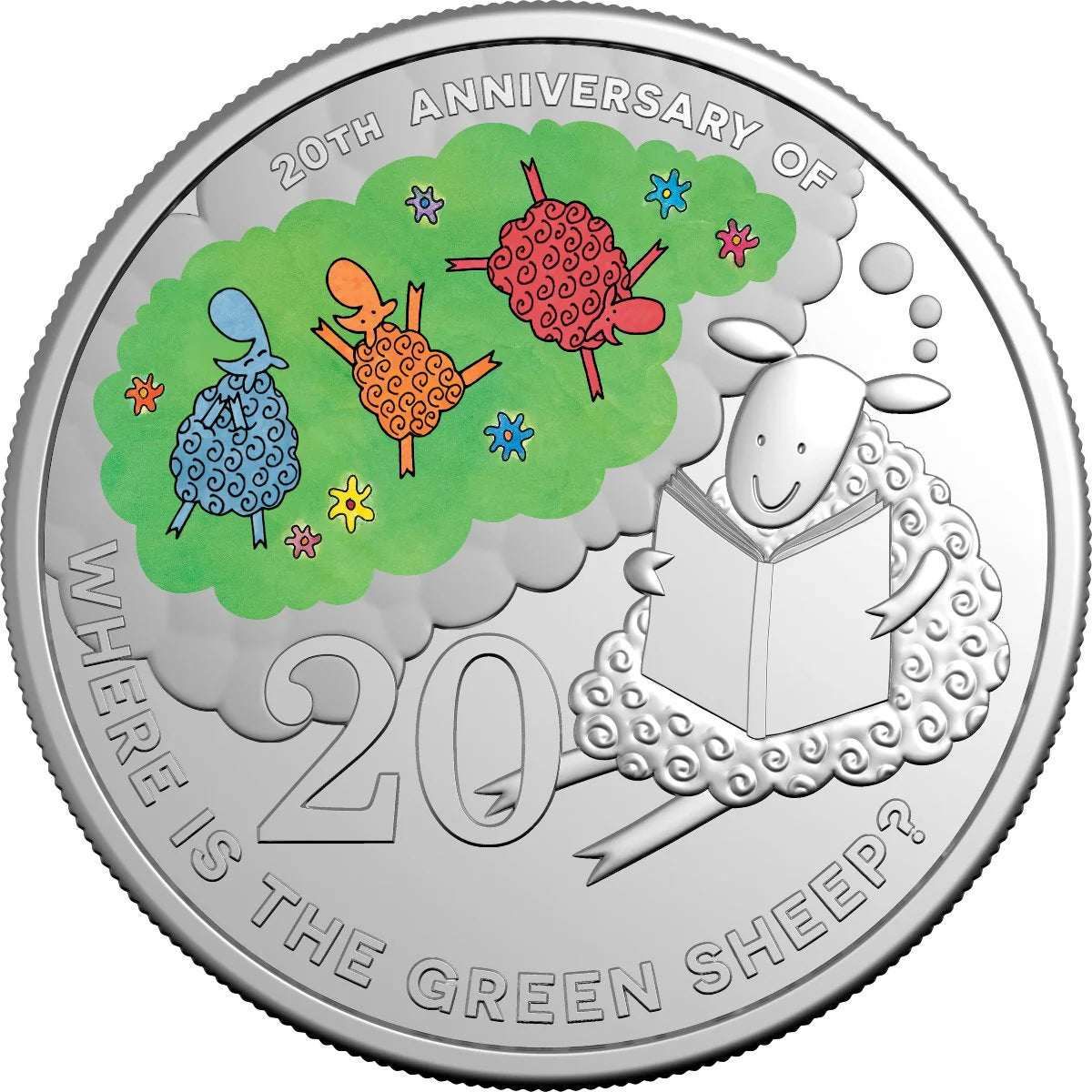 Royal Australian Mint  20th Anniversary of Where is the Green Sheep 20c Colour UNC Coin & Special Edition Book