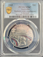 Royal Australian Mint 2023 Bathurst 60th Anniversary Colorized 50c PCGS MS67