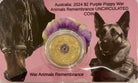 2024 War Animals Purple Poppy $2 Coin in Card