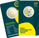 Royal Australian Mint 2024 $1 Australian Olympic Team Coloured AlBr UNC Coin on Card