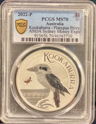 Perth Mint 2022-P 1 oz Silver PCGS MS70 Kookaburra - Platypus Privy ANDA Perth Money Expo