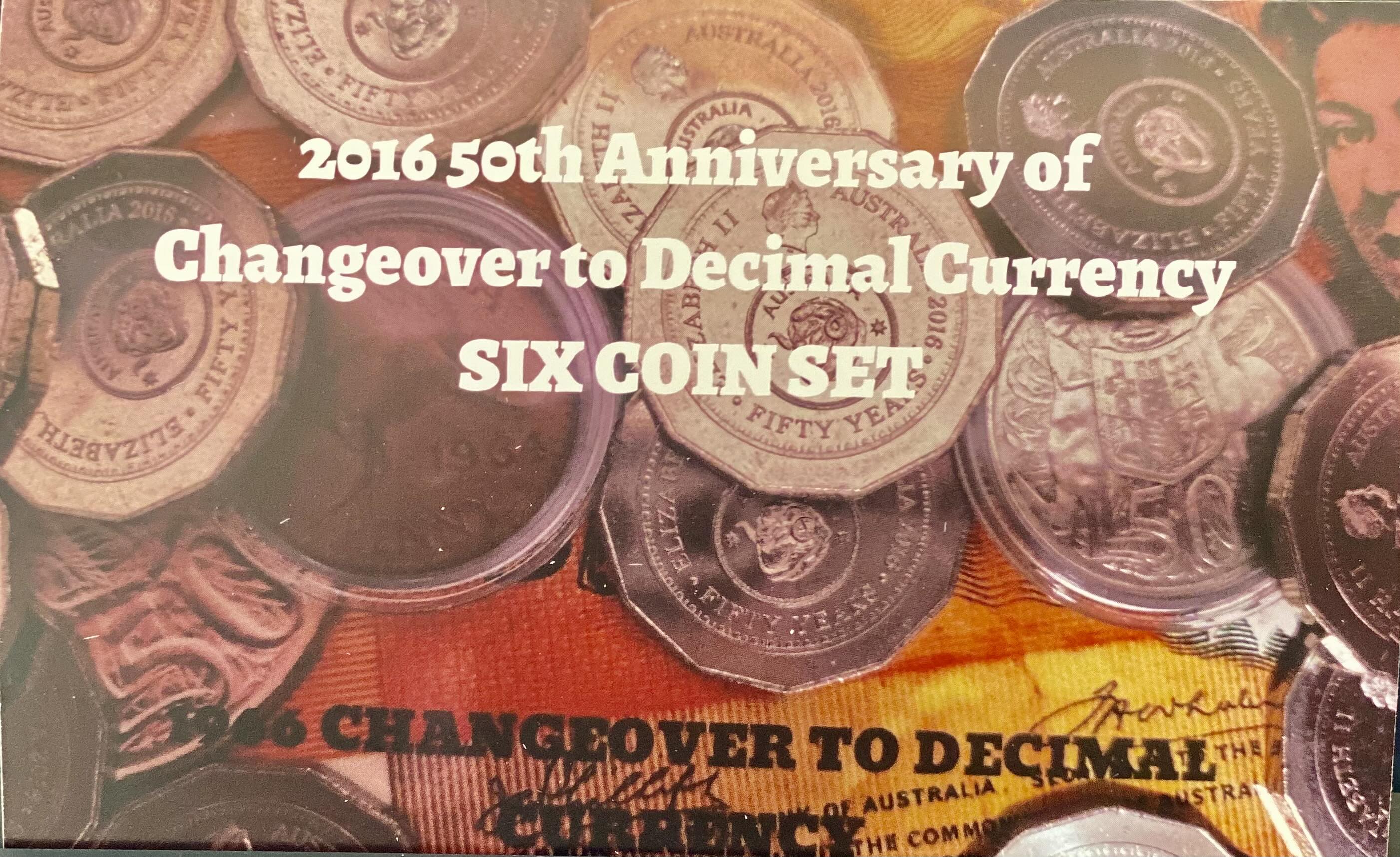 2016 50th Anniversary of the Changeover to Decimal Currency Six Coin Set