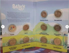 Royal Australian Mint 10 Coin Bluey Set with Coloured Bluey Buck $1 Coin