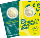 Royal Australian Mint 2024 $1 Australian Paralympic Team Coloured AlBr UNC Coin on Card