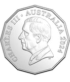 Royal Australian Mint 2024 50c Circulated Coin- King Charles III Effigy- UNC Coin Ex Mint Roll