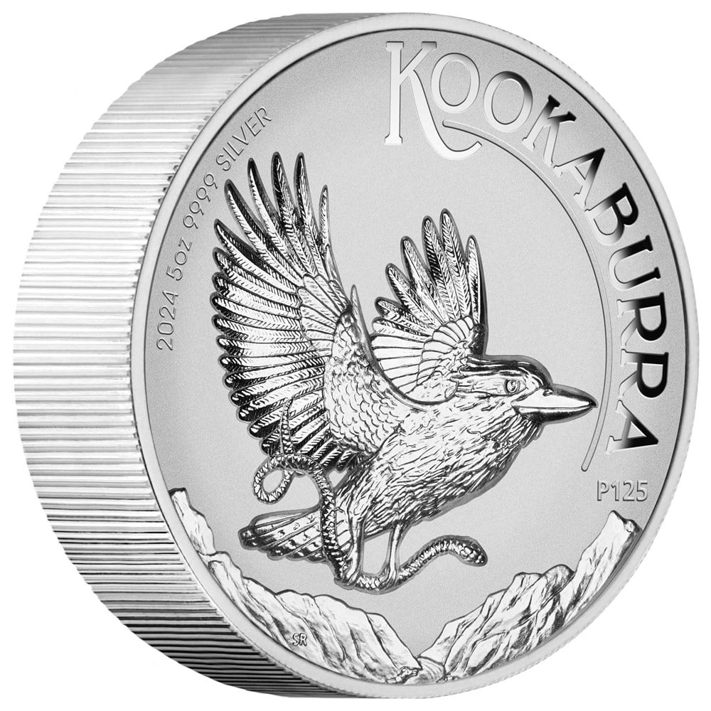 Perth Mint 2024 Australian Kookaburra 5 oz Silver Proof High Relief Incused Coin