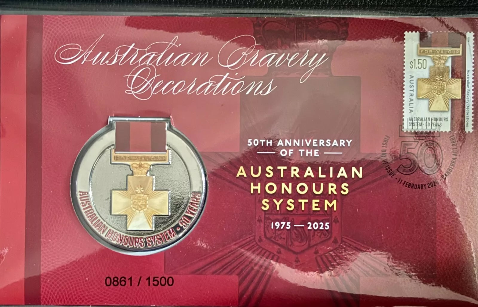 50th Australian Honours System Bravery Medallion PNC