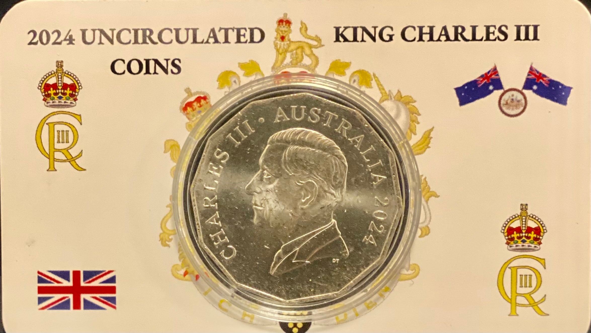 2024 King Charles Effigy 50c UNC Coin in Card