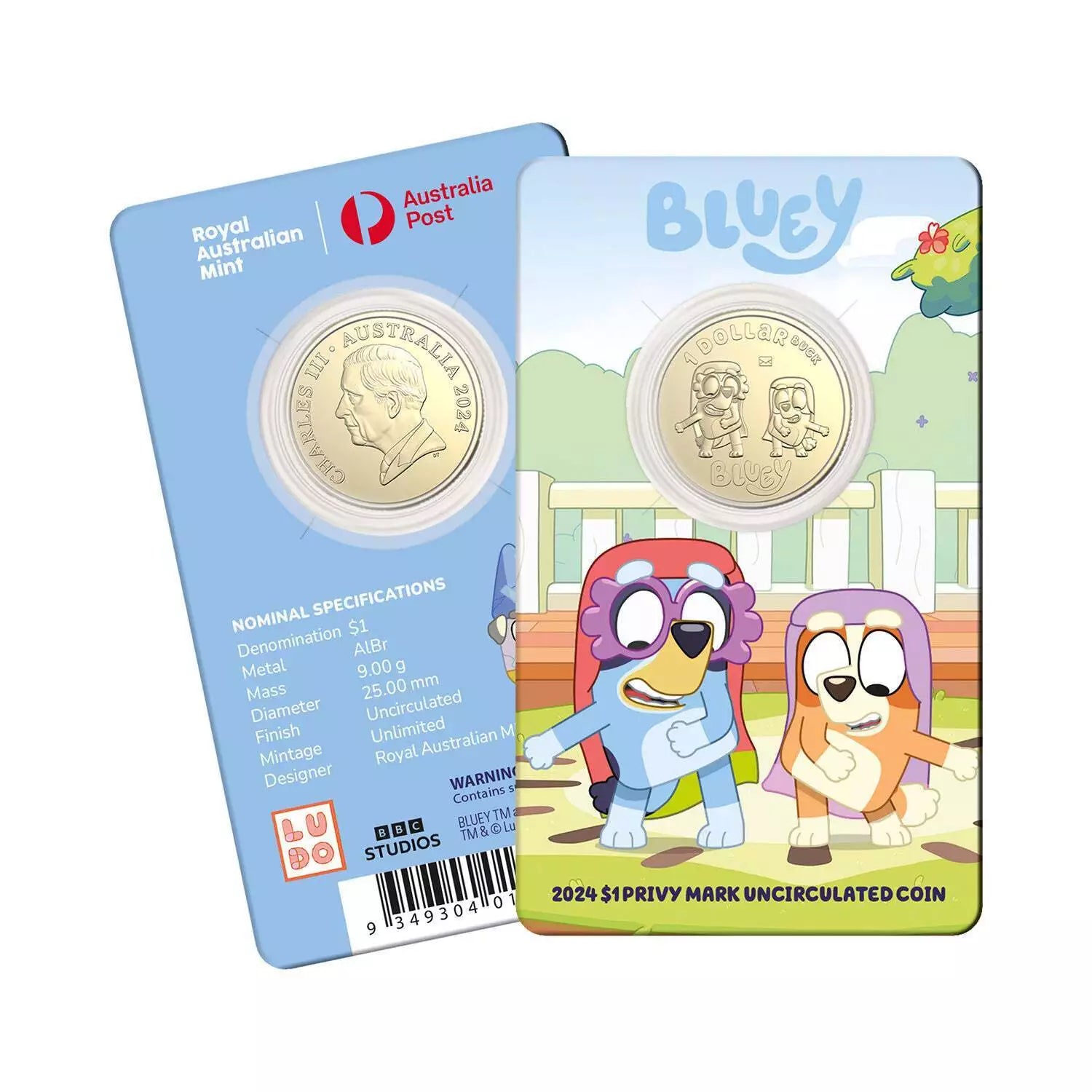 Royal Australian Mint 2024 Bluey Bucks The Grannies $1 Coin in Card