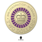 2013 60th Anniversary of Queens Coronation Purple Coloured UNC Coin in Maxi Card