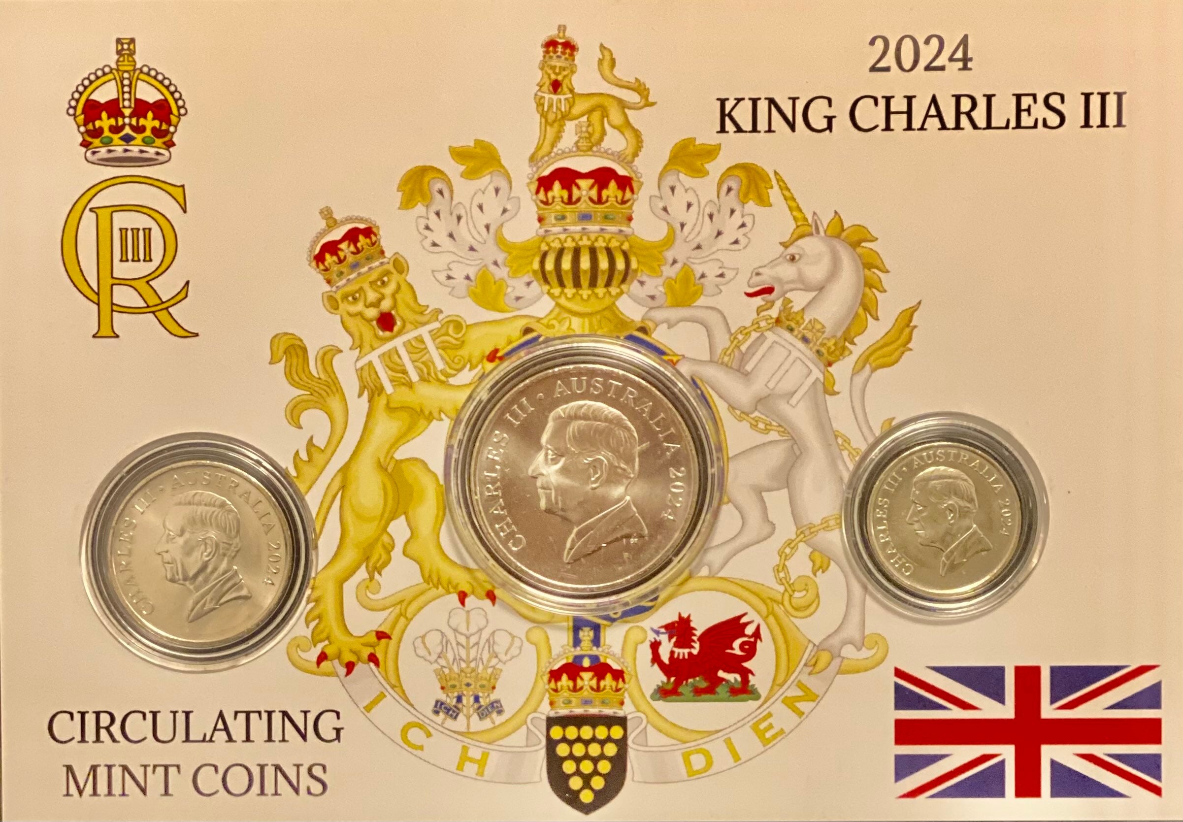 2024 King Charles III 20c/10c/5c UNC Coins In Maxi Card