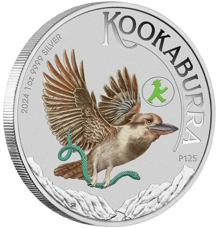 Perth Mint 2024 Australian Kookaburra World Money Fair 1oz Silver Coloured Coin