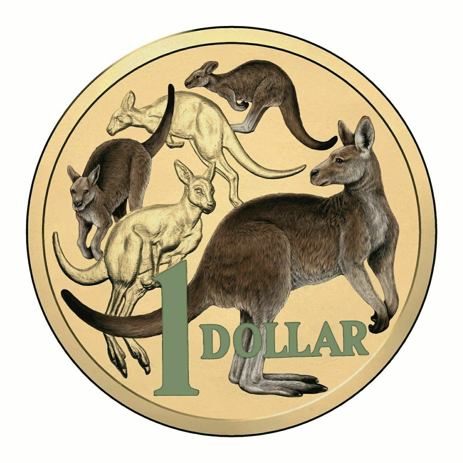 Royal Australian Mint 2014 30th Anniversary of the $1 Coloured Uncirculated Coin