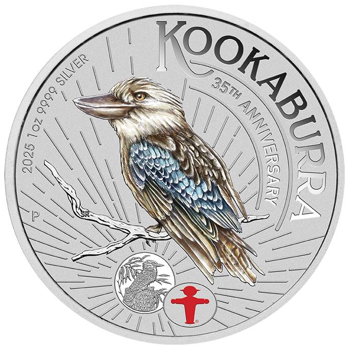 Perth Mint 2025 Australian Kookaburra World Money Fair 1oz Silver Coloured Coin