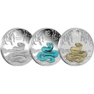 Perth Mint Australian Lunar Series III 2025 Year of the Snake 1oz Silver Trio