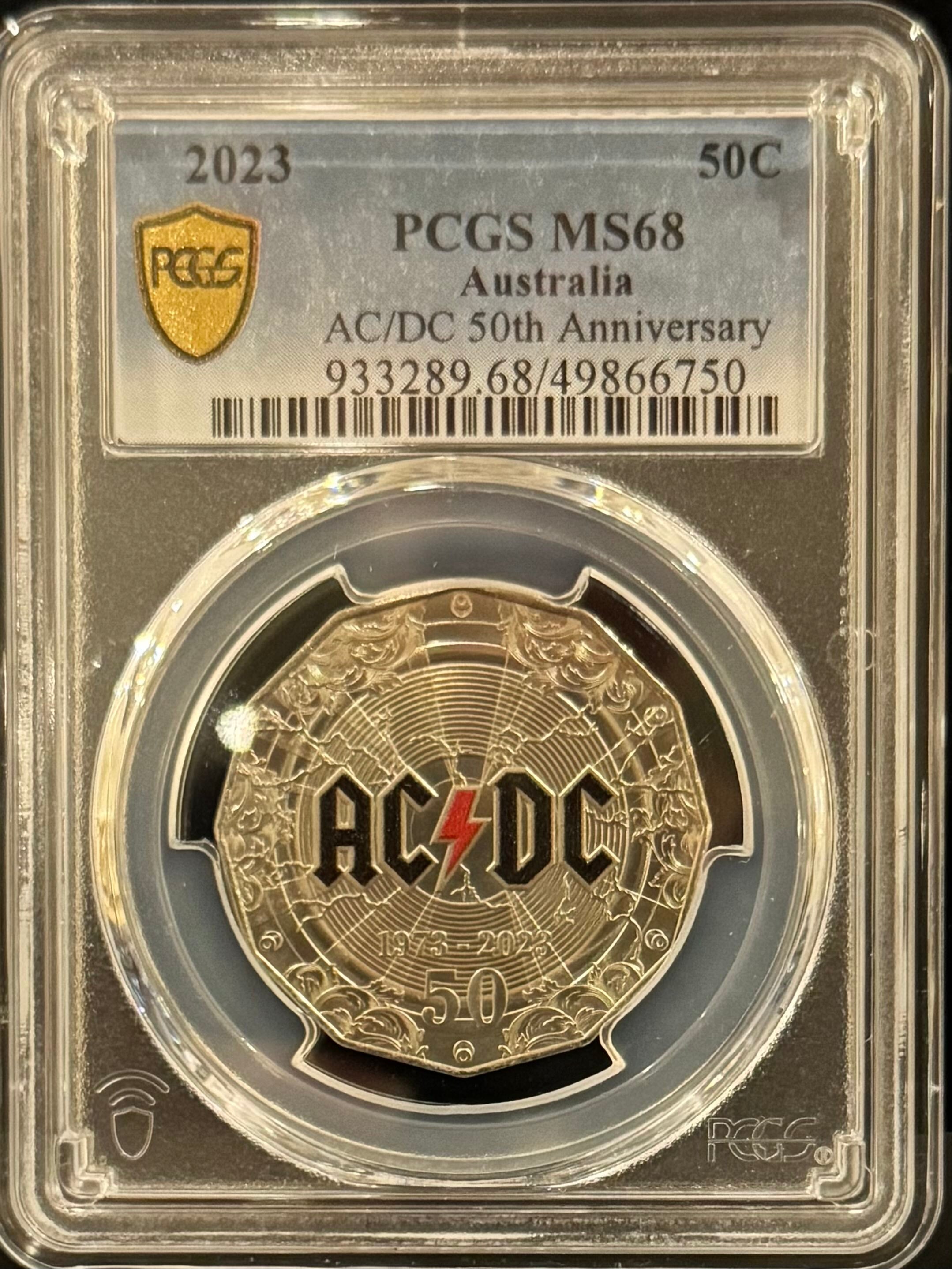 Royal Australian Mint 2023 50c ACDC 50th Anniversary PCGS MS68