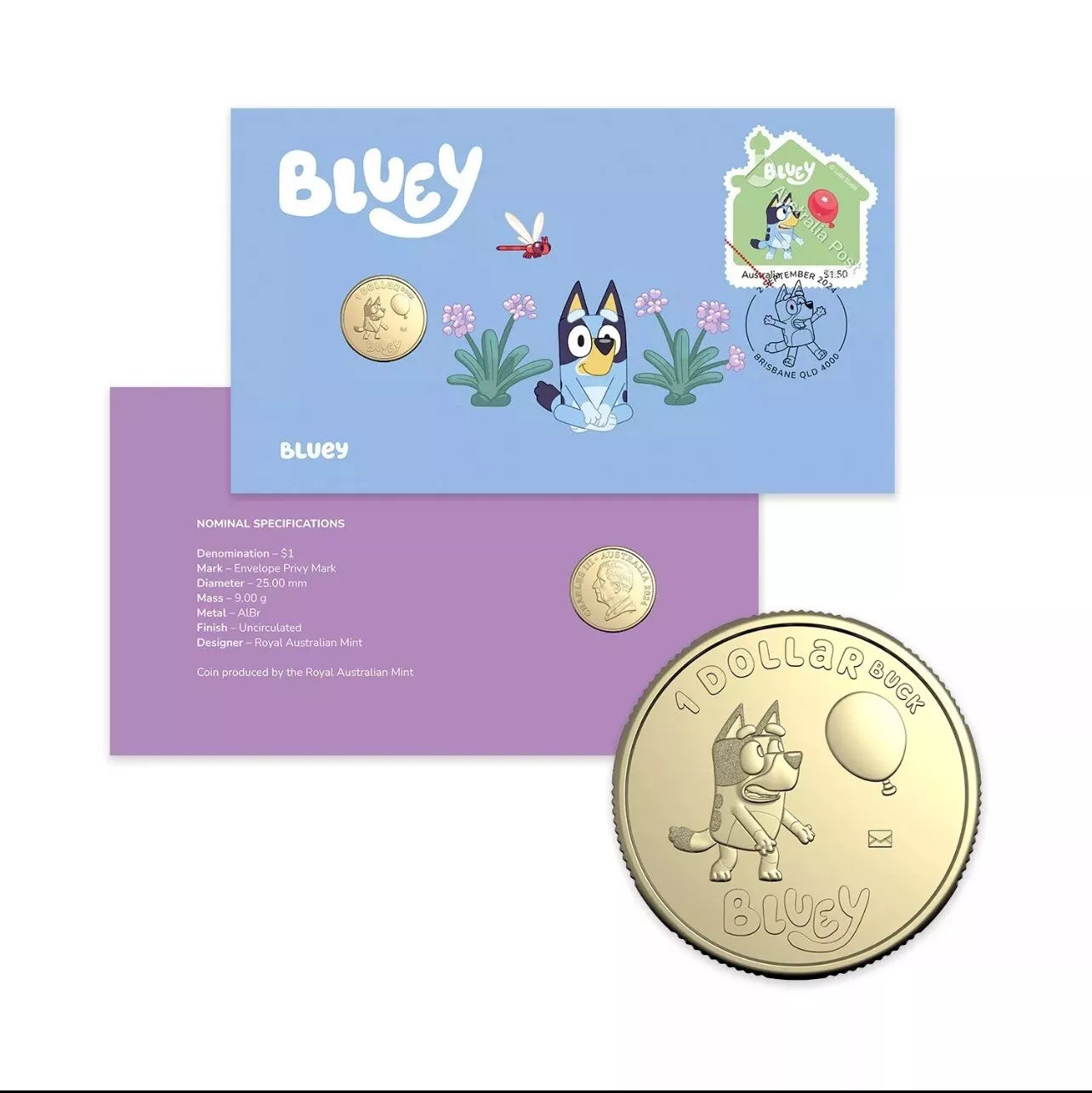 Royal Australian Mint 2024 Bluey Bucks Privy $1 PNC