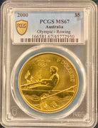 Royal Australian Mint 2000 $5 Olympic Rowing PCGS MS67