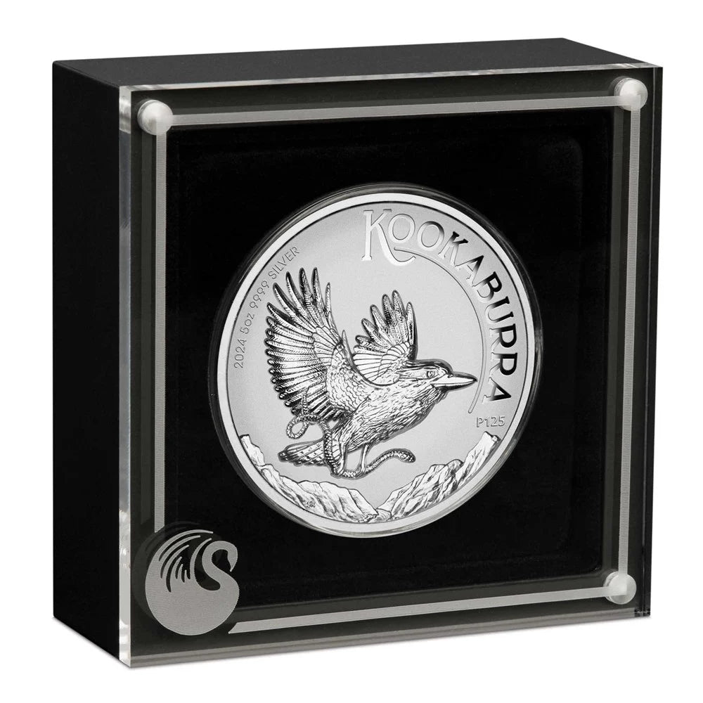 Perth Mint 2024 Australian Kookaburra 5 oz Silver Proof High Relief Incused Coin