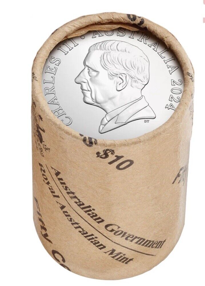 Royal Australian Mint 2024 50c Circulated Coin- King Charles III Effigy- Premium Roll