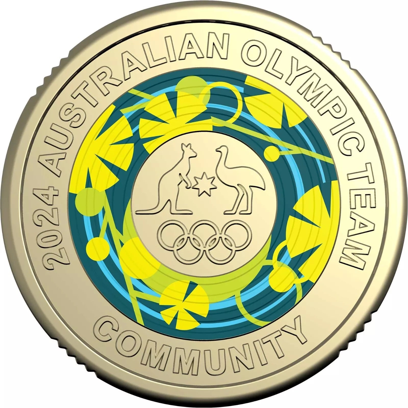 Royal Australian Mint 2024 Set of 4 Australian Olympic and Paralympic Teams $2 Coloured UNC Coins