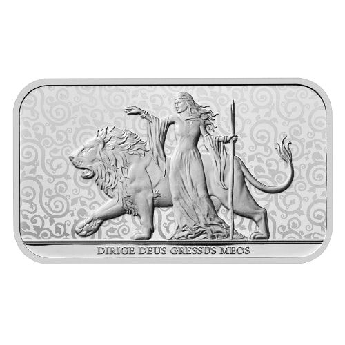 Royal Mint Uma and the Lion 2024 1 oz Silver BU Bar