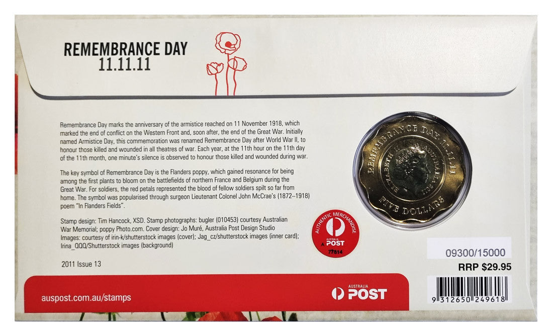 2011 Remembrance Day $5 PNC Poppy