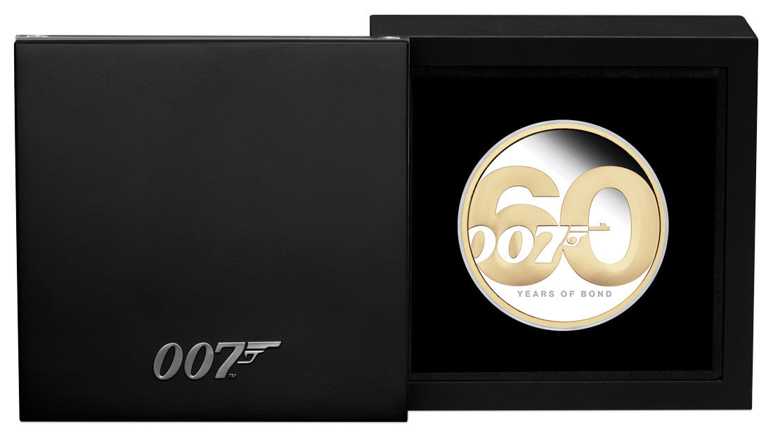 60 Years of Bond 2022 2oz Silver Gilded Proof