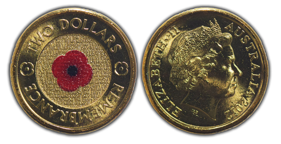 Remembrance Day 2012 $2 Red Poppy Coin ex-Security Roll – My