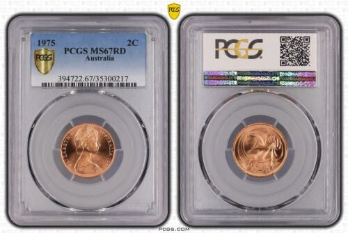 1975 Australia 2c PCGS MS67RD